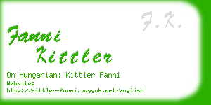 fanni kittler business card